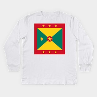 Grenada Flag Kids Long Sleeve T-Shirt